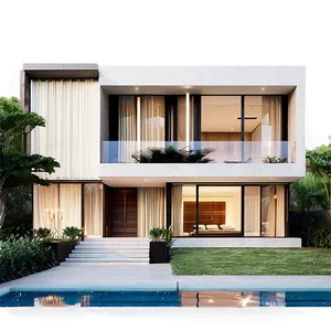 Minimalist Mansion Architecture PNG Cev