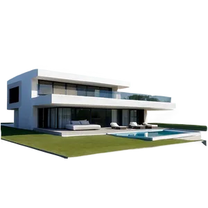 Minimalist Mansion Architecture PNG Icy