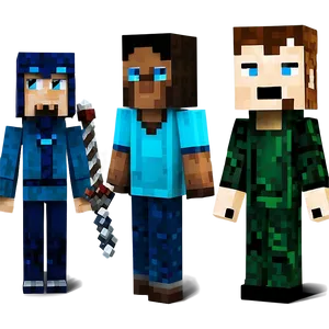 Minimalist Minecraft Characters PNG Ije