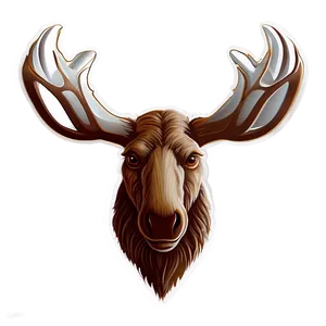 Minimalist Moose Head Outline PNG 06292024