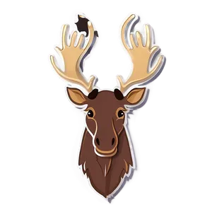 Minimalist Moose Head Outline PNG 06292024