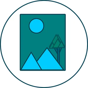 Minimalist Mountain Landscape Icon
