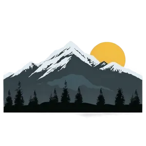 Minimalist Mountain Silhouette PNG Usd31