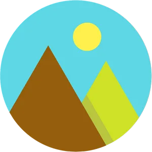 Minimalist Mountain Sunrise PNG