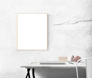 Minimalist Office Spacewith Blank Poster PNG image