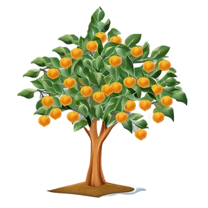 Minimalist Orange Tree PNG Hjp