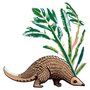Minimalist Pangolin Sketch PNG Par95 PNG
