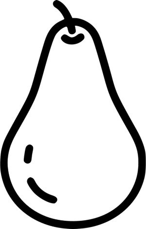 Minimalist Pear Line Art PNG