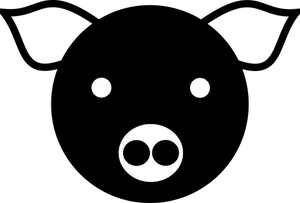 Minimalist Pig Designon Black Background PNG image