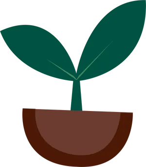 Minimalist Potted Plant Illustration