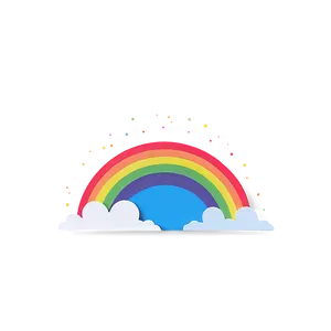Minimalist Rainbow With Clouds PNG Vhe31 PNG