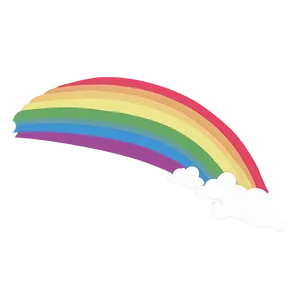 Minimalist Rainbow With Clouds PNG Wtl55 PNG