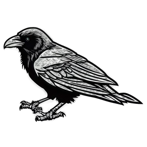 Minimalist Raven Outline PNG 06122024 PNG