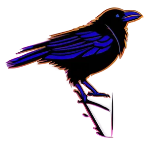 Minimalist Raven Outline PNG Jwg