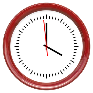 Minimalist Red Black Analog Clock PNG image