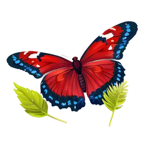 Minimalist Red Butterfly PNG 78