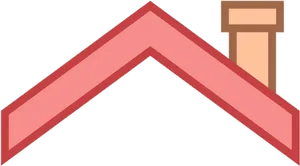 Minimalist Red Roof Icon PNG image