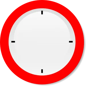 Minimalist Redand White Clock PNG image