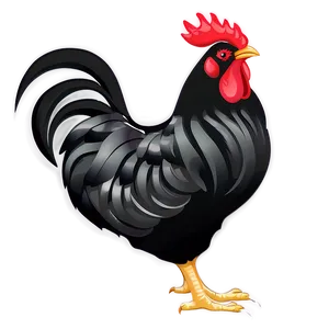 Minimalist Rooster Outline PNG Gmb46