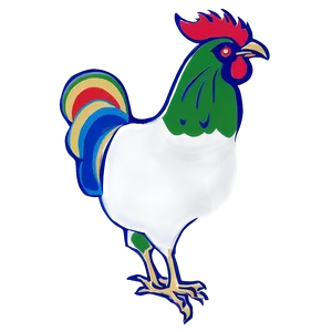 Minimalist Rooster Outline PNG Rrn48