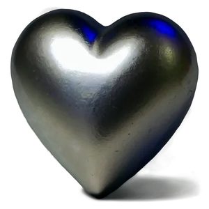 Minimalist Silver Heart Png 06282024 PNG image