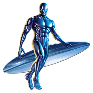 Minimalist Silver Surfer Design PNG Crk3