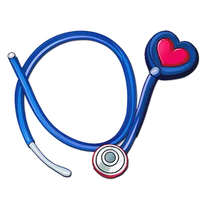 Minimalist Stethoscope Heart PNG 06282024