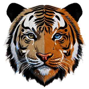 Minimalist Tiger Face Art PNG 32 PNG