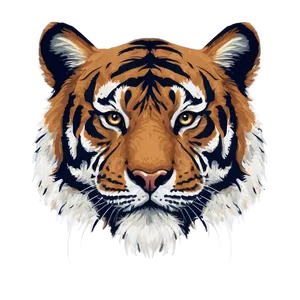 Minimalist Tiger Face Art PNG Nnq PNG