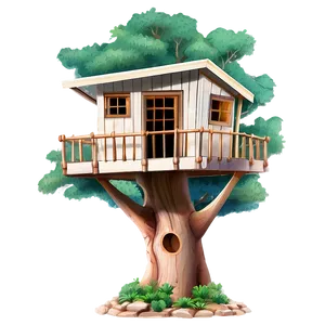 Minimalist Tree House PNG 06282024