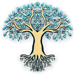 Minimalist Tree Of Life Outline PNG 23