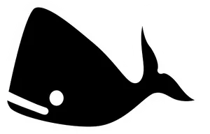 Minimalist Whale Icon Blackand White PNG image