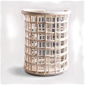 Minimalist White Laundry Basket PNG Hry67