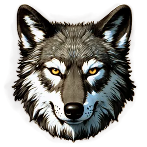 Minimalist Wolf Face Design PNG 45
