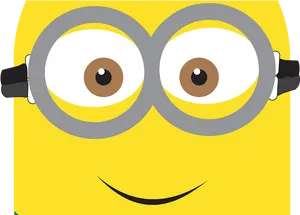 Minion Close Up Graphic PNG image