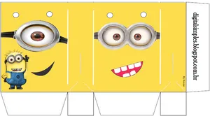 Minion Paper Craft Template PNG image