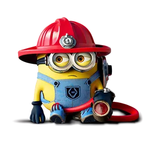 Minion With Firefighter Helmet Png Jsa60 PNG image