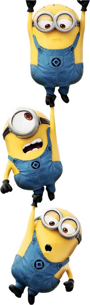 Minions Hanging Upside Down PNG image