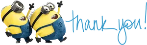 Minions Thank You Greeting PNG image