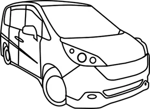 Minivan Line Art Illustration