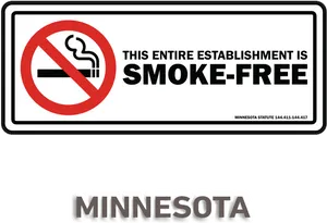Minnesota Smoke Free Establishment Sign PNG image