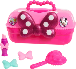 Minnie Bow Playset Pink Glitter PNG image