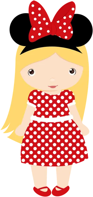 Minnie Inspired Cartoon Character PNG image
