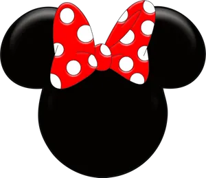 Minnie Mouse Bow Head Silhouette PNG image