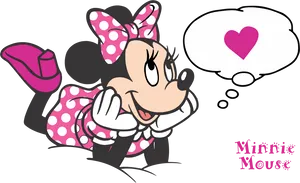 Minnie Mouse Dreamingof Love PNG image