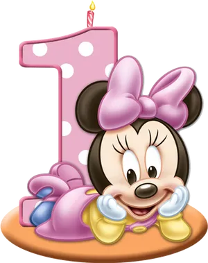 Minnie Mouse First Birthday Celebration PNG image