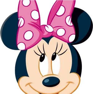 Minnie Mouse Headshot Illustration PNG image