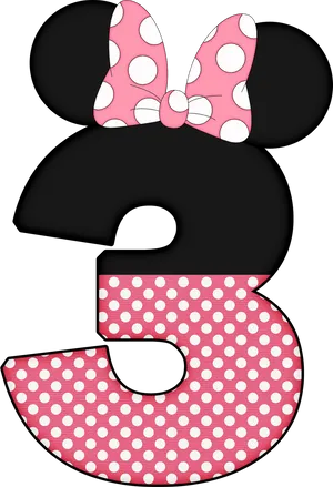 Minnie Mouse Iconic Bowand Dress Pattern PNG image