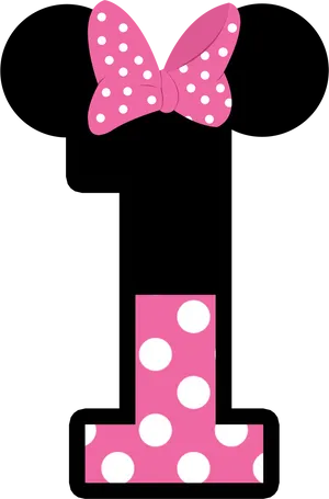 Minnie Mouse Inspired Letter I PNG image