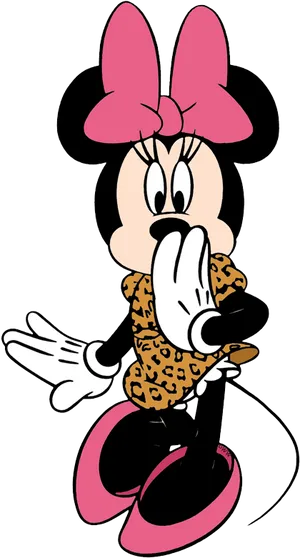 Minnie Mouse Leopard Print Outfit PNG image